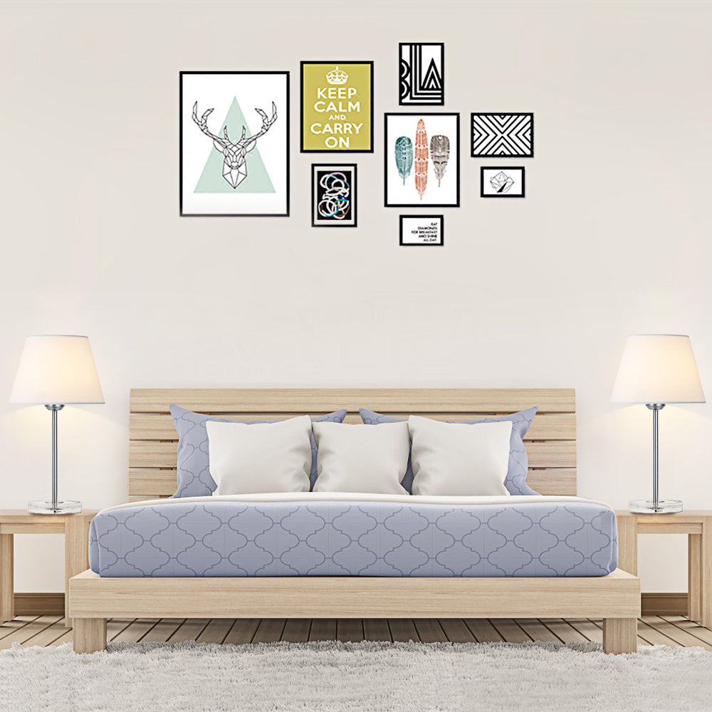 Modern Acrylic Base Bedside Lamps (Set of 2)， Transparent Nightstand Lights with White Shade.