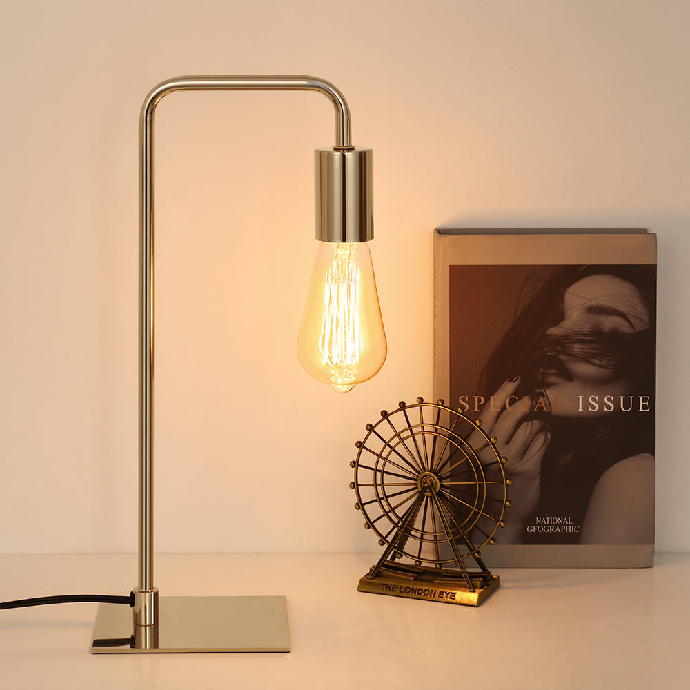 Modern Work On The Reading Light Simple and Modern Wood Lamp. Bedroom Bedside Lamp Wrought Iron Living Room Study Desk Lamp, Black Decor