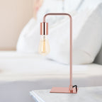 Touch Control Gray Table Lamp Set (Set of 2), Modern Bedside Lamps with AC Outlets.