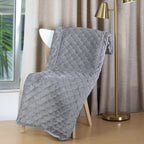 2-in-1 Convertible Travel Blanket Pillow, 60x80 Inch Soft Fleece Throw, Portable Cushion Blanket for Camping, Airplane, Car, Sofa, Gray and Beige
