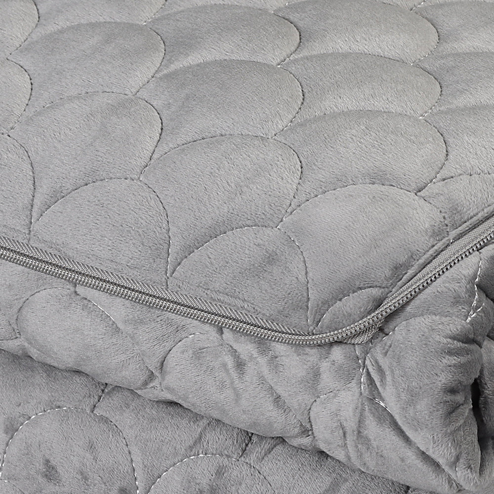 2-in-1 Convertible Travel Blanket Pillow, 60x80 Inch Soft Fleece Throw, Portable Cushion Blanket for Camping, Airplane, Car, Sofa, Gray and Beige
