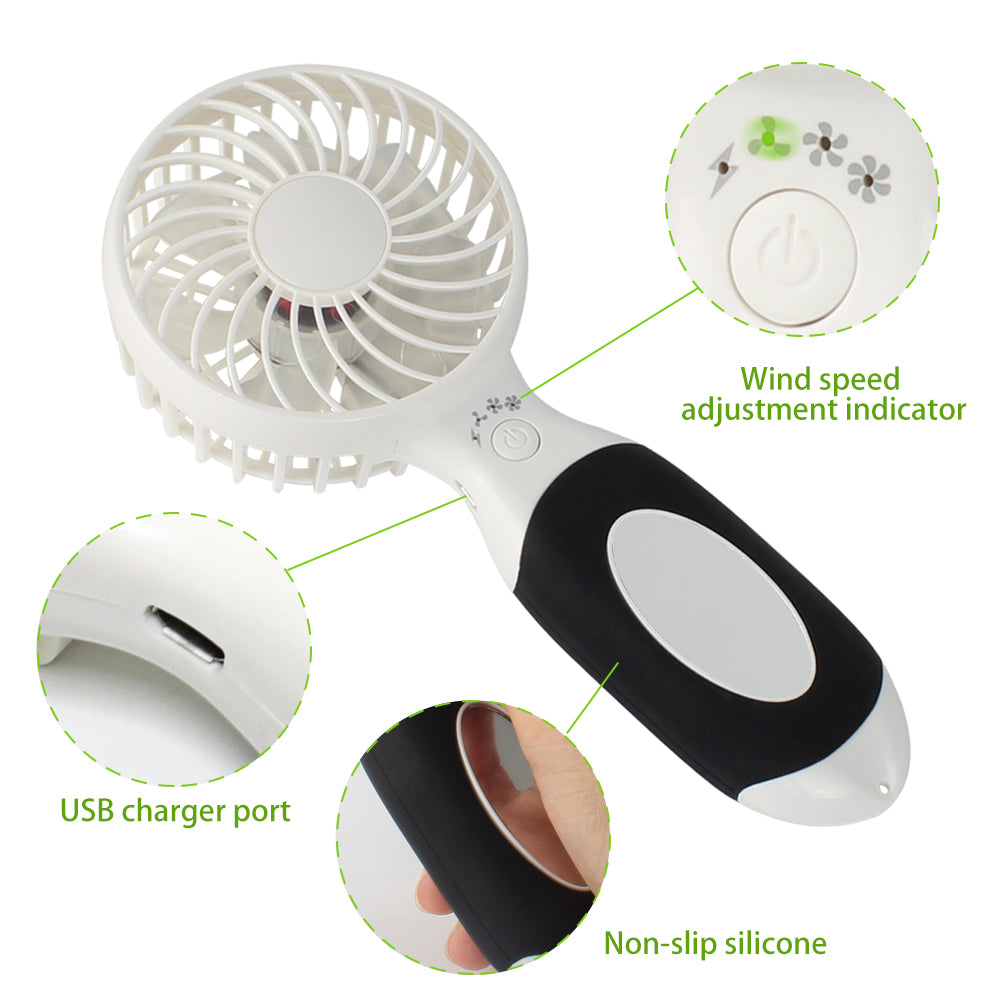 3600mAh Rechargeable Portable Handheld Fan, Small Personal USB Desk Fan for Travel & Outdoor