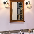 2pack modern wall lamps, black metal cage wall lamps for bathrooms, swivel industrial wall lamps for bathrooms, dressing tables, bedrooms, mirrors, garages (without bulbs)