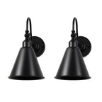 Set of 2 Industrial Wall Sconces, 180Â¡Ã£ Adjustable Matte Black Farmhouse Wall Lamps, Vintage Style Wall Light Fixtures with Arching Arm for Bedroom, Garage, Porch, Kitchen