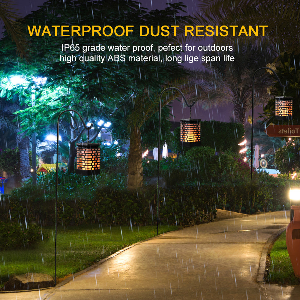 Pair of Weatherproof Exterior Solar-Powered Hanging Lanterns for Garden and Patio Illumination
