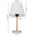 Set of 2 Contemporary Bedroom Nightstand Lamps - Linen Fabric Shade Desk Lights for Living Room, Nursery, and Dormitories