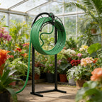 Freestanding Garden Hose Holder - Heavy Duty Metal Water Hose Stand with 4 Spikes - Detachable Hose Storage for Yard & Pool - Holds up to 150ft