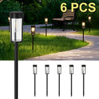 6 Pack Solar Pathway Lights - Warm White LED Outdoor Garden Lights, Auto On/Off Solar Powered Landscape Lighting for Yard, Patio, Walkway & Driveway