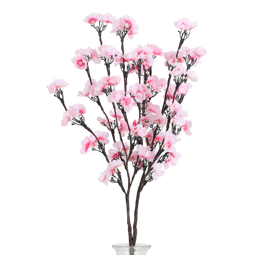 2-Pack LED Simulated Plum Blossom Branch Lights, Battery Operated Floral Lamp, Pink Artificial Flower Night Light for Home, Wedding & Holiday Decor