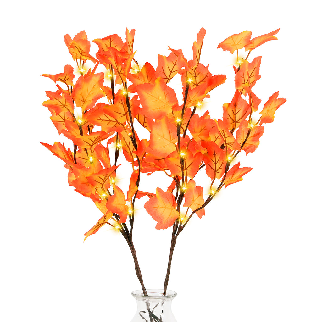 2-Pack LED Simulated Plum Blossom Branch Lights, Battery Operated Floral Lamp, Pink Artificial Flower Night Light for Home, Wedding & Holiday Decor