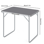31.5 Inch Folding Camping Table - Portable Heavy-Duty Aluminum Table with Handle, Foldable Utility Table for Indoor & Outdoor, Picnic, Party & Dining
