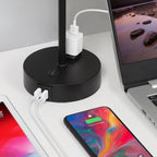 Set of 2 Contemporary Bedside Table Lamps with Integrated Dual USB Ports and AC Outlet, Including LED Bulbs, Ideal for Bedroom or Living Room Lighting