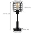 USB Powered Vintage Wire Cage Night Light for Bedroom, Modern Industrial Desk Lamp for Office and Living Room