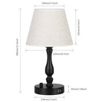 Dual USB Charging Port Nightstand Lamp Set of 2, 5V/2.1A Quick Charge Bedside Table Lamps for Bedroom, Living Room, and Office, Modern Desk Lighting for Home Decor
