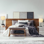 Pair of Modern Nightstand Lamps with Dual USB Ports and Fabric Shades for Bedroom or Office Reading