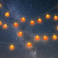 13.1ft 10 LED Pumpkin String Lights - Halloween Jack-O-Lantern Fairy Lights, Battery Operated for Indoor/Outdoor Decor