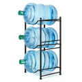3-Tier Heavy Duty 5 Gallon Water Bottle Storage Rack, Detachable Black Metal Jug Holder for Home, Kitchen & Office