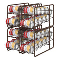 4 Pack Stackable Can Dispenser Racks, Bronze Metal Soda & Canned Food Organizer, Automatic Rolling Can Storage Holder for Kitchen Pantry, Countertop, Fridge