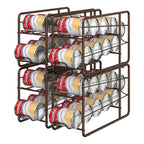 4 Pack Stackable Can Dispenser Racks, Bronze Metal Soda & Canned Food Organizer, Automatic Rolling Can Storage Holder for Kitchen Pantry, Countertop, Fridge