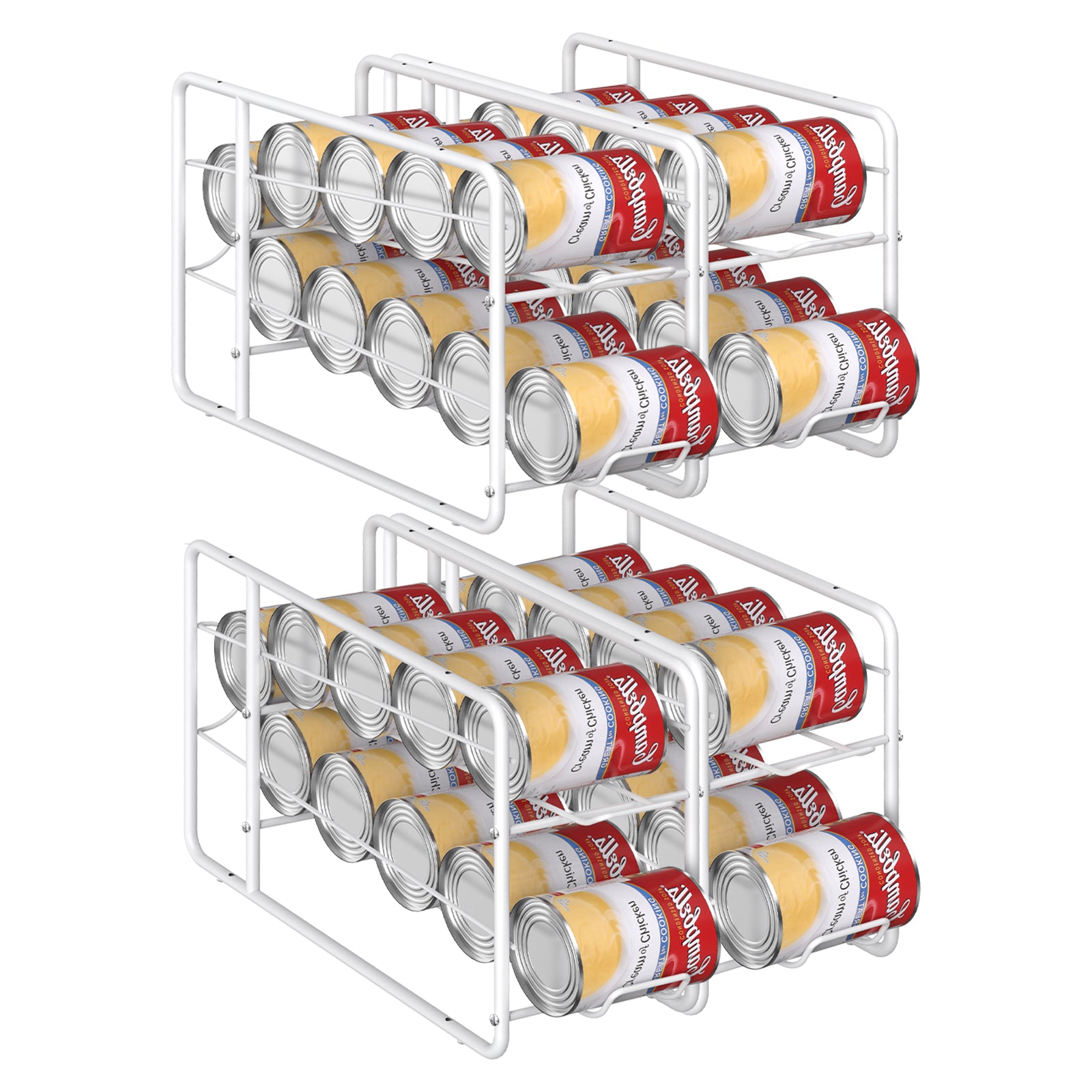 4 Pack Stackable Can Dispenser Racks, Bronze Metal Soda & Canned Food Organizer, Automatic Rolling Can Storage Holder for Kitchen Pantry, Countertop, Fridge