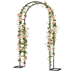 Adjustable Metal Garden Arch Trellis with Base, 2-in-1 Wide/High Size Wedding Arch, Black Garden Trellis for Climbing Plants, Wedding, Christmas, Party Decoration