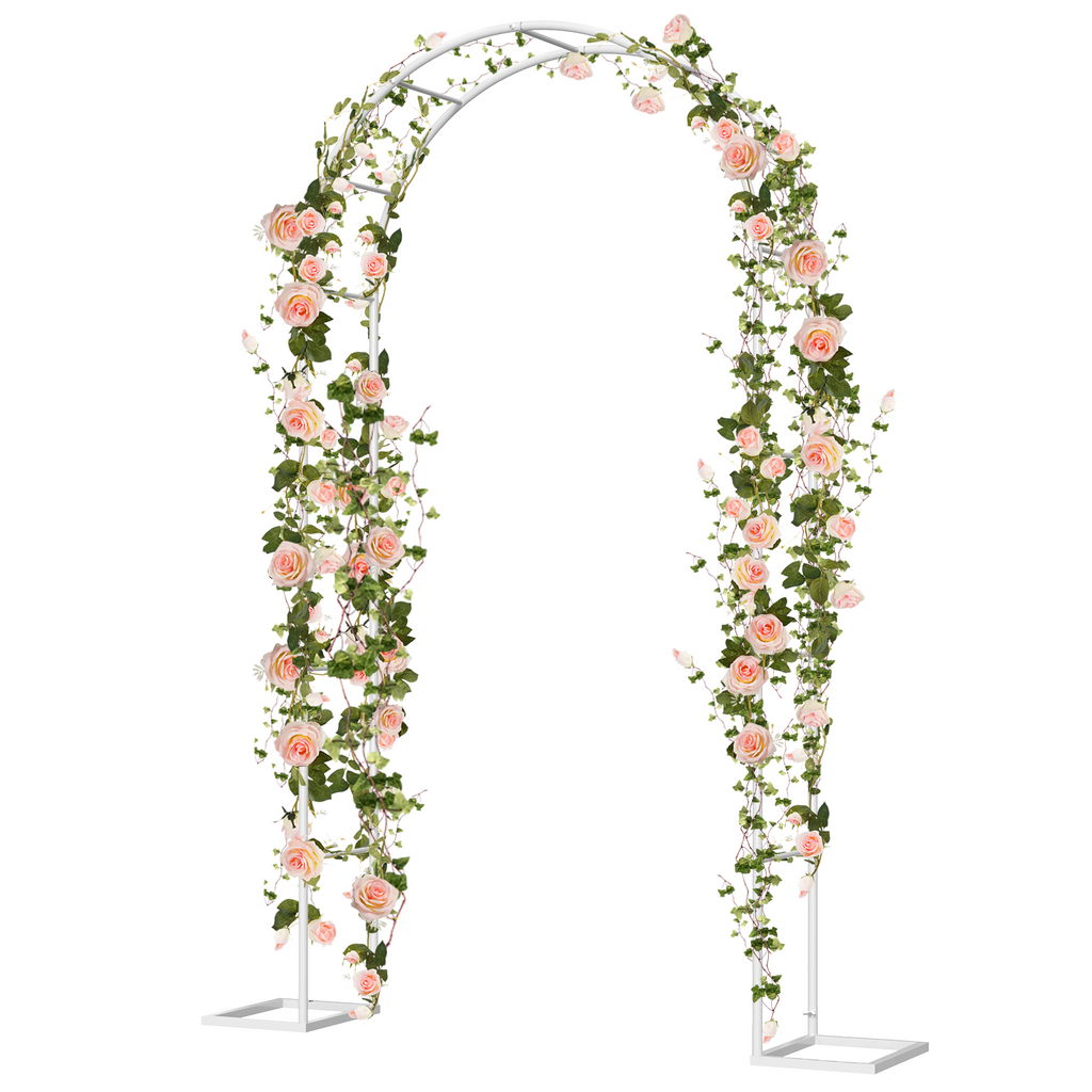 Adjustable Metal Garden Arch Trellis with Base, 2-in-1 Wide/High Size Wedding Arch, Black Garden Trellis for Climbing Plants, Wedding, Christmas, Party Decoration