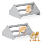 2 Pack Small Chick Perch Stand, Grey Roosting Bar for Baby Chicks & Birds, Easy-Assemble Jungle Gym Toy for Brooder, Coop, Indoor/Outdoor Use