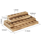 Two-layer Essential Oil Storage Rack, Essential Oil and Nail Polish Display Rack, Compatible with 5/10/15/20ml Bottles, Wooden Essential Oil Rack, Essential Oil Storage Rack, Brown