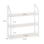 3-Tier Wall-Mounted White Spice Rack and Seasoning Shelf Organizer for Kitchen Pantry and Countertops