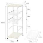 4-Tier Multi-Purpose Black Storage Unit with Sliding Drawers for Bathroom, Kitchen, and Pantry Organization
