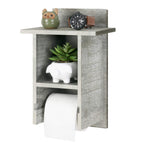 Wall-Mounted Bathroom Tissue Dispenser with Integrated Storage Shelf and Decorative Roll Organizer