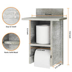 Wall-Mounted Bathroom Tissue Dispenser with Integrated Storage Shelf and Decorative Roll Organizer