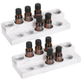 Set of 2 Essential Oil Storage Racks, 2-Tier White-Wash Wooden Display Holders for 5/10/15/20ml Bottles, Nail Polish Organizer