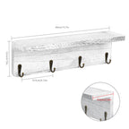 2-Pack Floating Wall Shelves with Integrated Hooks and Storage, Wood Entryway Organizer for Hats, Keys, and Towels, Ideal for Home Decor in Living Rooms and Bedrooms