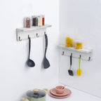 2-Pack Floating Wall Shelves with Integrated Hooks and Storage, Wood Entryway Organizer for Hats, Keys, and Towels, Ideal for Home Decor in Living Rooms and Bedrooms