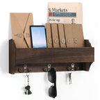 Wall Mount Shelf with 3 Hooks Storage Organizer for Kitchen Entryway Bedroom Bathroom
