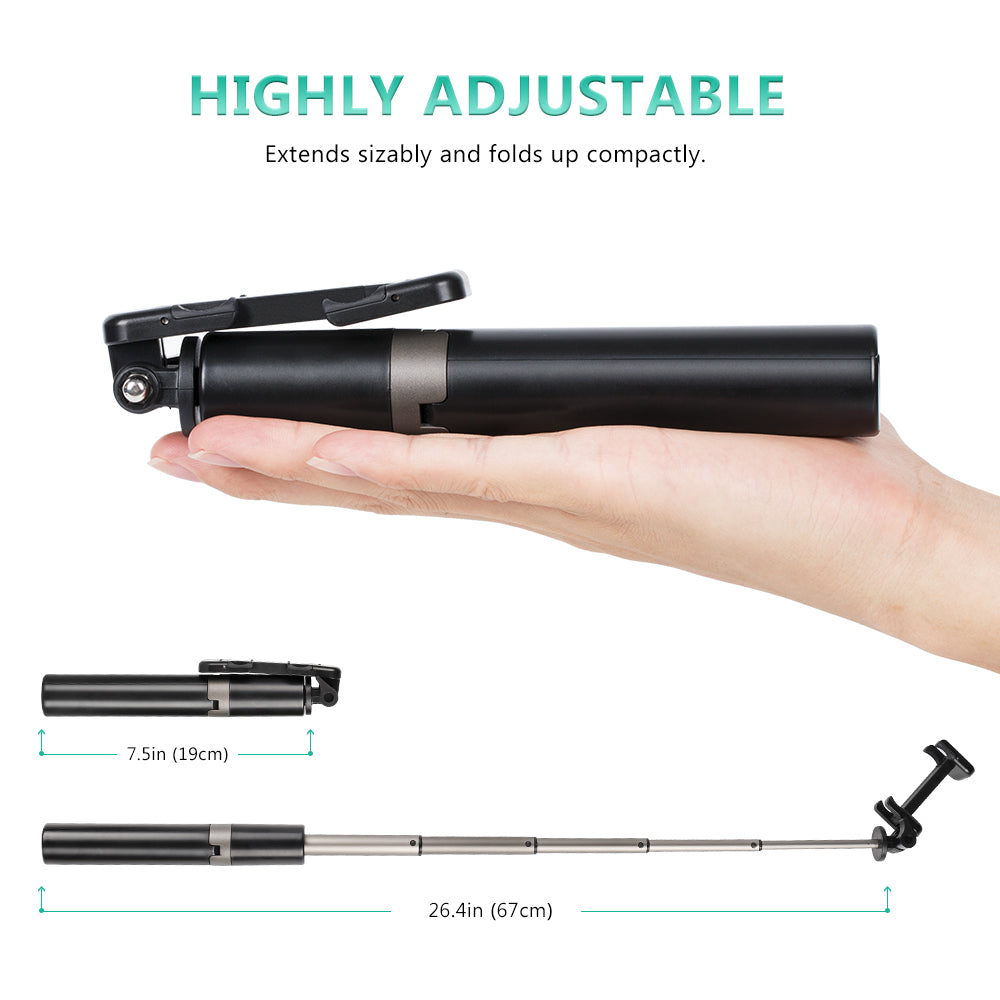 New Bluetooth Selfie Stick Tripod Monopod Remote Control 270¡ã Clamp iOS Android
