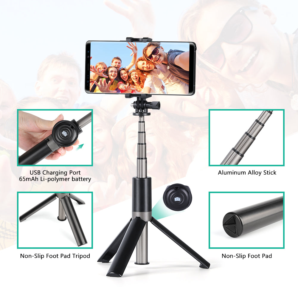 New Bluetooth Selfie Stick Tripod Monopod Remote Control 270¡ã Clamp iOS Android