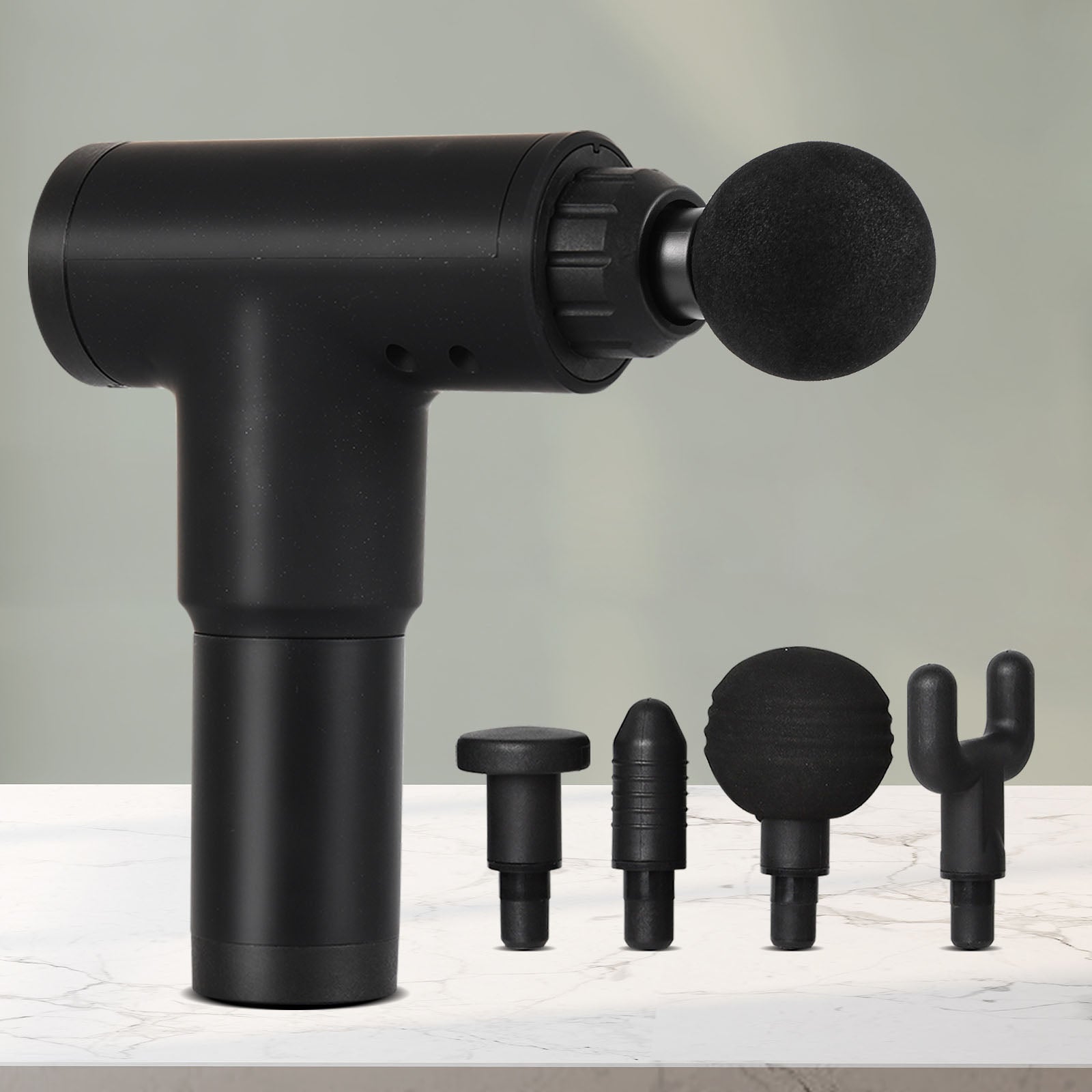 Deep Tissue Massage Gun with 4 Heads & 4 Speeds, Portable Percussion Muscle Massager for Pain Relief & Recovery