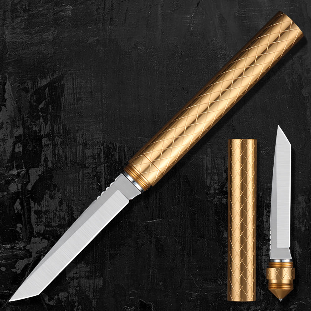 Camping Knife for Outdoor Adventure, Short Tube Knife with Window Breaker, Best for Camping Hunting Fishing Work Survival