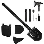 Multifunctional Survival Camping Shovel and Axe Set - 20-in-1 Tactical Folding Tool Gear with Carrying Case