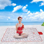 Extra Large Waterproof Outdoor Picnic Blanket - Sandproof Beach Mat with Tote Handle for Camping and Traveling