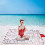 Extra Large Waterproof Outdoor Picnic Blanket - Sandproof Beach Mat with Tote Handle for Camping and Traveling