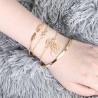 10-Piece Gold Accessory Set for Women and Girls featuring 6 Pairs of Hypoallergenic Hoop Earrings and 4 Coordinating Bracelets