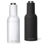 Gravity Automatic Salt and Pepper Grinder Set - Electric Battery Operated Mill with LED Light, Black & White