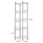 5-Tier Water Cooler Jug Rack, 5 Gallon Bottle Storage, Detachable Heavy Duty Holder for Home, Office (Silver)