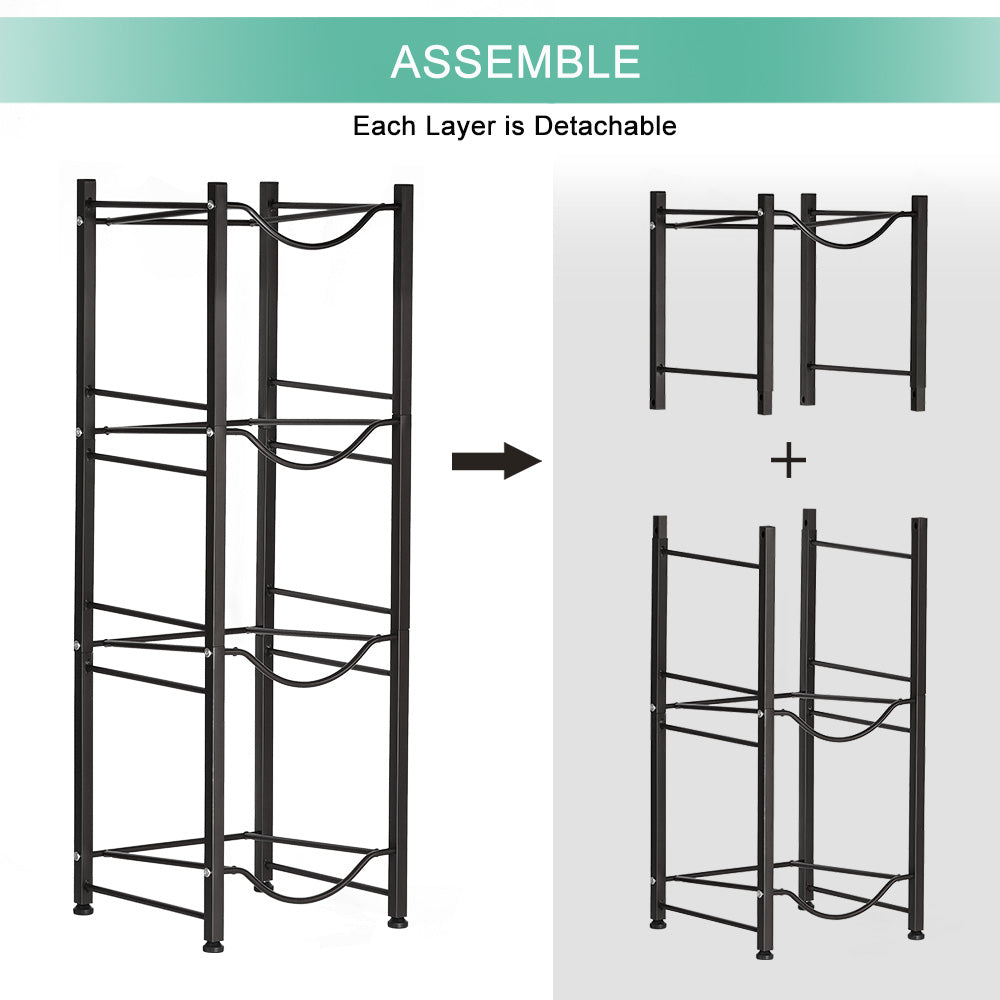 Heavy-Duty 4-Shelf Water Cooler Rack | Space-Saving Storage for 5-Gallon Jugs
