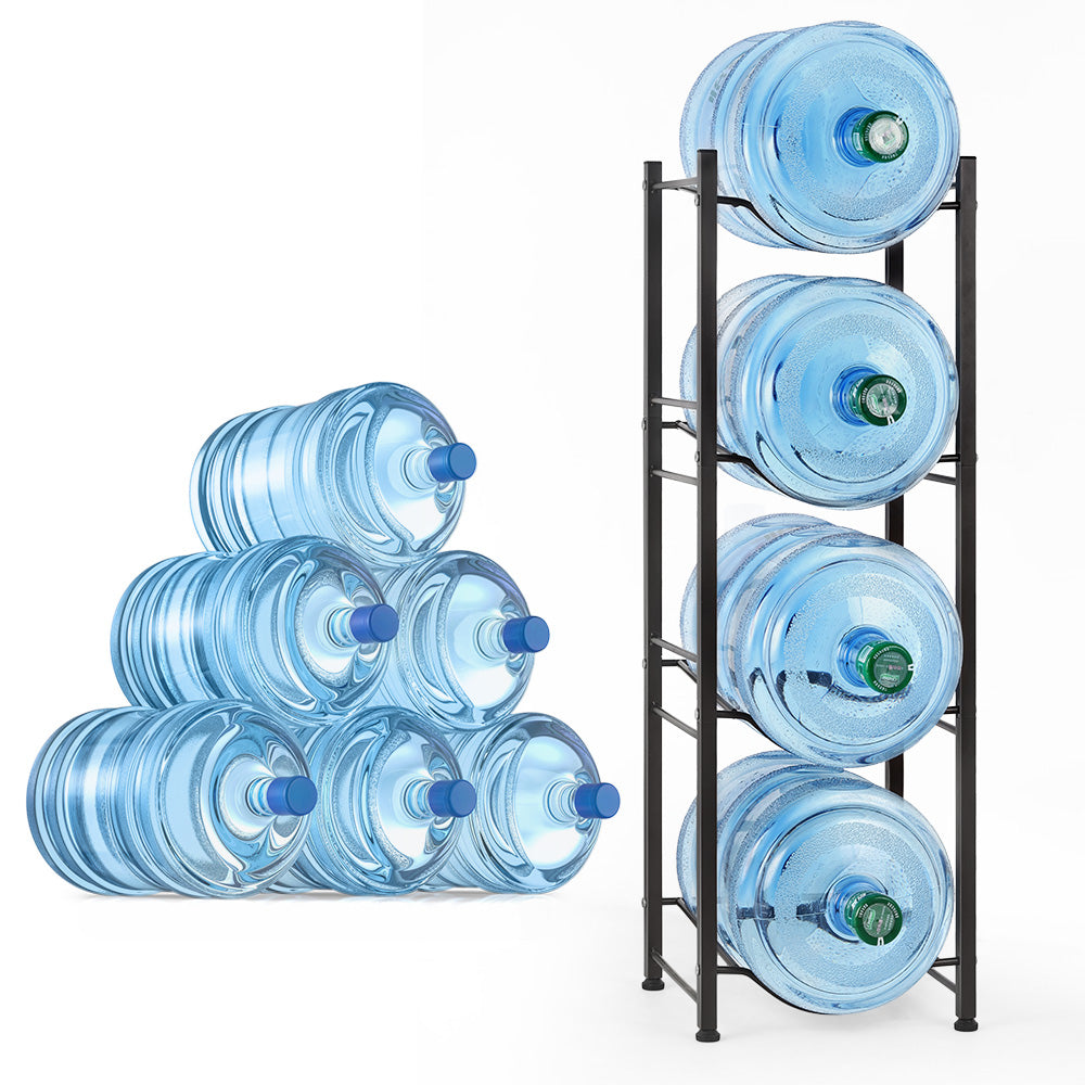 Heavy-Duty 4-Shelf Water Cooler Rack | Space-Saving Storage for 5-Gallon Jugs