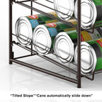 3-Tier Stackable Can Organizer for Pantry & Cabinet - Holds 36 Cans, First-In First-Out Gravity Flow Dispenser