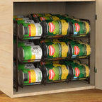 3-Tier Stackable Can Organizer for Pantry & Cabinet - Holds 36 Cans, First-In First-Out Gravity Flow Dispenser
